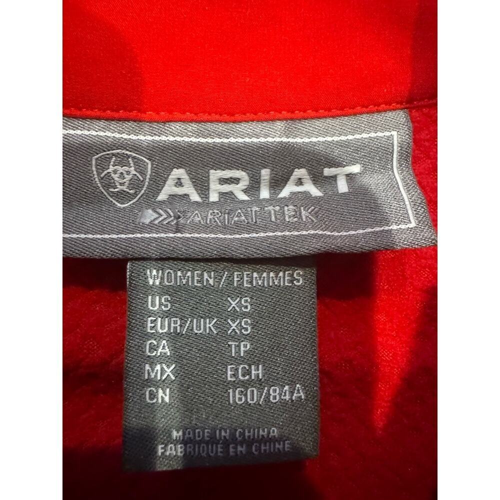 Ariat Mexico Team Softshell Jacket Red Fleece Lined Womens XS Flag - Picture 3 of 10